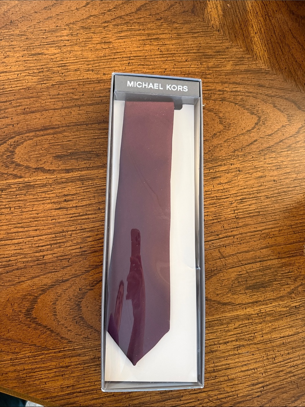Michael Kors Men's Wine Red Solid Tie
